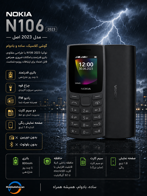 نوکیا 106/2023مونتاژ ایران تحت لیسانس نوکیا