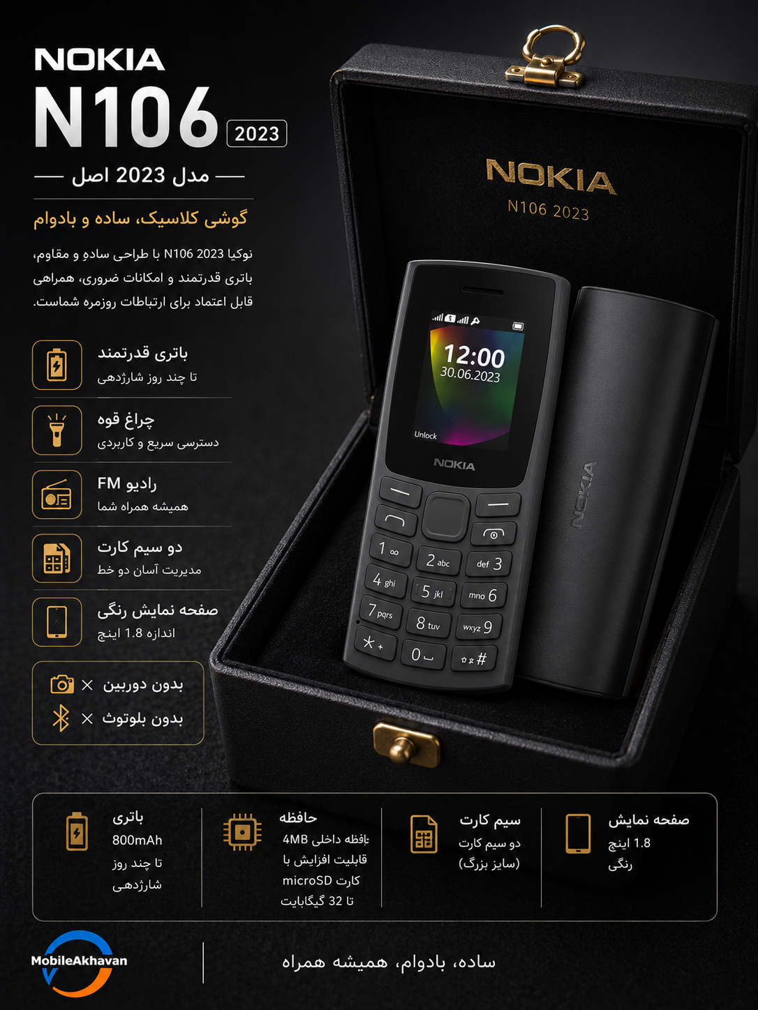 نوکیا 106/2023مونتاژ ایران تحت لیسانس نوکیا